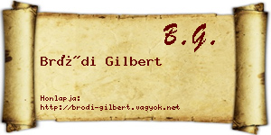 Bródi Gilbert névjegykártya